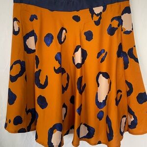 3.1 Phillip Lim Orange and Black Leopard Skater Skirt
